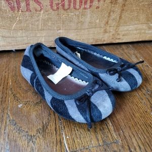 BABY GAP Girls Toddler 6 black/gray bleeker ballet flats